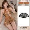 Romance Floral Lencería Sexy Retro Mariposa Sueño Calado Transparente Camisón Sin Espalda Estilo Vintage Cheongsam Conjunto Uniforme A1074