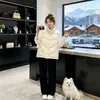2026 Novo Inverno Solto Roupas de Casal Gola Alta Bloco de Cores Colete Feminino Plus Size Quente Sem Mangas Xale Colete