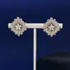 Brincos Di Jia Changpin para Mulheres, Brincos Vintage Cravejados com Diamantes com Flores em Forma de Losango e Estrelas, Material de Latão, Atacado de Fábrica, Estrela de Cinco Pontas