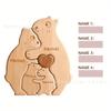 Rompecabezas de Madera Transfronterizo de Oso Madre e Hijo, Juego de Talla Artesanal, Decoración para el Hogar, Navidad, Día de la Madre, Regalo DIY