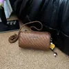 Bolso de Textura Tejida de Nicho para Mujer 2026 Nuevo Verano Bolso de Mano de Gama Alta Melamina Bolso Cruzado de Hombro Bolso Cilíndrico