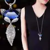 Accesorios de collar colgante para ropa ajustables que no se decoloran para mujer Corea del Sur otoño e invierno cadena clásica para suéter joyería larga de aleación