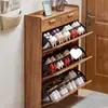 Gabinete de Zapatero para Puerta de Casa Ultradelgado 17cm Económico Multifuncional Simple Moderno Gabinete de Almacenamiento Estrecho Tipo Volcado Zapatero Pequeño