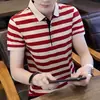 Nueva Camiseta Polo de Manga Corta a Rayas Finas de Verano 2026 para Hombre, Adecuada para el Trabajo, Resistente a las Manchas, Resistente al Desgaste, Absorbe el Sudor, Manga Media