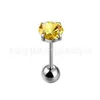 Brinco de Titânio F136 5A com Zircônia de Quatro Garras, Bola Redonda Integrada, Piercing de Osso da Orelha, Liga de Titânio G23, Fábrica de Joias para Piercing, Atacado