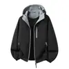 Chaqueta impermeable y a prueba de viento para exteriores para hombres y mujeres, holgada, casual, moderna, versátil chaqueta softshell de montañismo para parejas en otoño e invierno