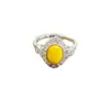 Nuevo Anillo Incrustado de Cera de Abejas Natural Popular Transfronterizo Simple y Versátil Moda Anillo Suministro Fabricante 6013