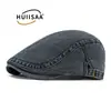 Comercio exterior sombreros gorra plana para hombre nueva simple lisa gorra pico de pato boina de algodón para mujer retro británico pintor