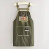 Delantal de Dibujos Animados Elegante Cocina Hogar Impermeable Delantal de Cintura Resistente a Manchas Resistente a la Suciedad Uniforme de Trabajo de Catering Estampado de Logo