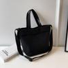 Bolso de lona para mujer, gran capacidad, nuevo, 2024, sencillo, estilo occidental, portátil, bandolera informal de moda de estilo coreano.
