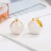 Serie de Color Café Caramelo Pendientes Redondos de Bola para Mujer 2022 Nuevos Pendientes de Moda Otoño de Gama Alta Pendientes Retro Elegantes de Otoño e Invierno
