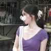 Nube Hinchada ~ Clip de Plátano de Burbujas Multicapa Súper Hada Clip de Malla Fruncida Clip para Coleta Baja Atmósfera Clip de Cabello de Una Sola Línea