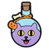 Decoraciones de zapatos de zueco de dibujos animados para Halloween, lindos dijes de zapato de goma blanda de gato negro y calabaza, accesorios decorativos DIY para zapatos de jardín en stock