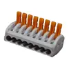 Conector de Fio Pct-218 Conector Rápido Terminal Divisor de Oito Furos Tipo Prensagem Combinador de Fios Um-em-Sete-Fora