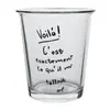 Copo de Vidro Doméstico Alto 350ml Criativo Carta Bebida Café Espesso Escritório Empurrar Copo Presente