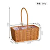 Cesta para Arranjo de Flores, Cesta de Flores Trançada Portátil tipo Rattan, Cesta Tecida para Piquenique com Arte Floral, Cesta de Flores para Pós-Parto, Presente de Casamento para Jardinagem
