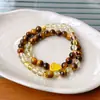 Pulsera de Cuentas de Fluorita Cristalina y Circonita Moda Lujo Ligero Pulsera de Gama Alta Temperamento de Nicho Joyería Versátil Venta al por Mayor