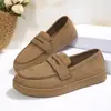 Venta al por mayor transfronteriza otoño e invierno 2026 nuevos mocasines slip-on suela blanda versátiles zapatos casuales moda para mujer zapatos de vestir