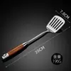 Cabo de Jacarandá Aço Inoxidável 304 Colher Grande para Sopa Cabo Longo Colher Anti-Escaldante para Cozinha Doméstica Servir Sopa Mingau Arroz Ensopado Colher de Cozinha