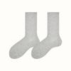 Calcetines de tubo para mujer con cordón, doble costura, con calcetines de felpa gris transpirables para verano, calcetines blancos