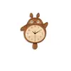Fábrica Fuente Venta al por Mayor Reloj de Dibujos Animados de Totoro Color Madera Natural Reloj de Pared Reloj para Sala de Estar Reloj de Pared de Dibujos Animados de Totoro Personalización