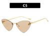 Gafas de Sol Kedun de Gama Alta Sin Marco Triangulares Ojo de Gato con Letra F para Mujer Estilo Europeo y Americano Protección Solar Modernas Casuales