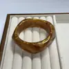 Pulsera de Resina Color Café Degradado Estilo Europeo y Americano para Mujeres, Pulsera Curva para Estudiantes y Amigos, Joyería Circular, Pulsera de Acetato al por Mayor