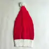 Vestido Clásico Popular Rojo Transfronterizo Europeo y Americano para Fiesta Padre e Hijo Gorro de Punto con Bola de Pelo de Papá Noel Fabricante Stock Listo