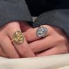 Anillo dorado clásico de estilo experto en moda, elegante anillo para el dedo índice de niña de nicho que combina con todo, accesorios de estilo femenino