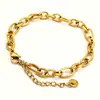 Moda Hip-Hop Europeia e Americana Pulseira de Aço Inoxidável Ouro Real 18K Pulseiras Modernas Masculinas e Femininas Simples Estilosas Venda por Atacado Transfronteiriça