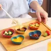 Plato para Condimentos de Paja de Trigo Plato Pequeño Creativo en Forma de Corazón Plato para Salsas Plato Doméstico para Salsa de Soja Plato para Condimentos Plato para Snacks