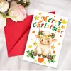 Compra directa transfronteriza de lindos juegos de tarjetas de felicitación navideñas con adorables diseños de animales, sobres, regalos de bendición y tarjetas de mensaje