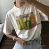 Camiseta Gráfica de Marca Independiente Talla Europea, Top Sexy Vintage, Cuello Redondo Manga Corta, Estampado Gótico Oscuro Streetwear