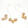 Joyería Transfronteriza Europea y Americana, Collar Exagerado de Flor Dorada, Pendientes, Moda para Mujer, Conjunto de Joyería Versátil y de Alta Gama