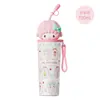 Termo Hello Kitty de Sanrio, Gran Capacidad, Taza de Agua Linda para Mujeres, Taza Portátil de Acero Inoxidable 316 con Popote