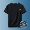 Camiseta de verano de secado rápido para hombre, de media manga, holgada, fresca, transpirable, para fitness, running, talla grande, elástica, de secado rápido, ropa deportiva de manga corta