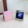 Funda de teléfono nacarada geométrica degradada 2024 para Samsung Z FLIP5 plegable FLIP4 moderna FLIP3