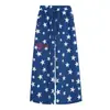 Pantalones de Chándal con Diseño de Estrellas Retro Americanas Estampado Integral para Hombres y Mujeres Corte Limpio Sueltos de Calle Casual Versátiles Pantalones Casuales