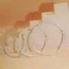 Pendientes de Aro Grandes de Moda Europeos y Americanos para Mujer Personalidad Exagerada Pendientes Redondos Completamente Diamantados Flash de Oreja Perno de Oreja Hebilla de Oreja