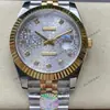 Reloj Mecánico Automático Multifuncional para Hombre Serie Laojia Datejust Esfera de Computadora Bisel Todo Acero Incrustado de Diamantes 3 Manecillas