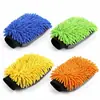 Luva de Lavagem de Carro de Microfibra Dupla Face - Luva de Limpeza Sem Arranhões de Chenille e Fleece de Coral para Detalhamento Automotivo