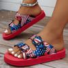 Zapatillas de primavera y verano 2024 de talla grande para mujer, de comercio exterior, de color liso, con doble botonadura, cómodas sandalias casuales europeas y americanas para mujer