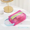 Bolsa de cosméticos portátil de malla, bolsa de viaje transparente para mujer, bolsa de lavado para el cuidado de la piel, bolsa de almacenamiento portátil para pinceles de lápiz labial