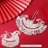 Adereços de Cabeça da Minoria Étnica Miao de Guizhou, Grampos de Cabelo de Prata Étnicos Dong, Grampos de Cabelo com Borlas, Grampos de Cabelo Hanfu, Acessórios para Apresentações de Palco