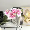 Simulação de filme flor Phalaenopsis 4 flores bonsai sessão de fotos simulação planta em vaso decorações de casa flor artificial bonsai