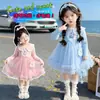Elegante vestido de malla de manga larga para niñas pequeñas, perfecto para primavera y otoño, nuevo vestido de princesa Elsa 2026, colección de otoño