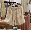 Shorts Retrô de Algodão e Linho de Perna Larga para Mulheres no Verão, Calças Capri de Algodão e Linho Leves e Respiráveis, Calças Casuais de Tamanho Grande Soltas e Versáteis