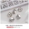 Joyería para Uñas Artísticas de Diamante Blanco Brillante, Bolas de Diamante Hechas a Mano de Alta Gama, Accesorios de Diamante para Uñas Grandes de Ángulo Recto con Acabado Total de Diamante