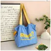 Estilo Perezoso Estilo Coreano Gran Capacidad Bolso de Hombro para Viajes Diarios Bolso de Mano de Letras de Moda para Estudiantes Bolso Tote de Comercio Exterior para Mujeres