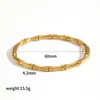 Nuevo Pulsera de Acero Titanio con Forma de Bambú de Liquan, Lujo Ligero y Sensación de Alta Gama, Incrustada con Diamantes y Circonio de Colores, Pulsera de Acero Inoxidable que No se Desvanece